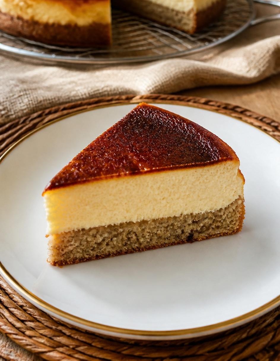 Slice Bolu Pisang Burnt Cheesecake