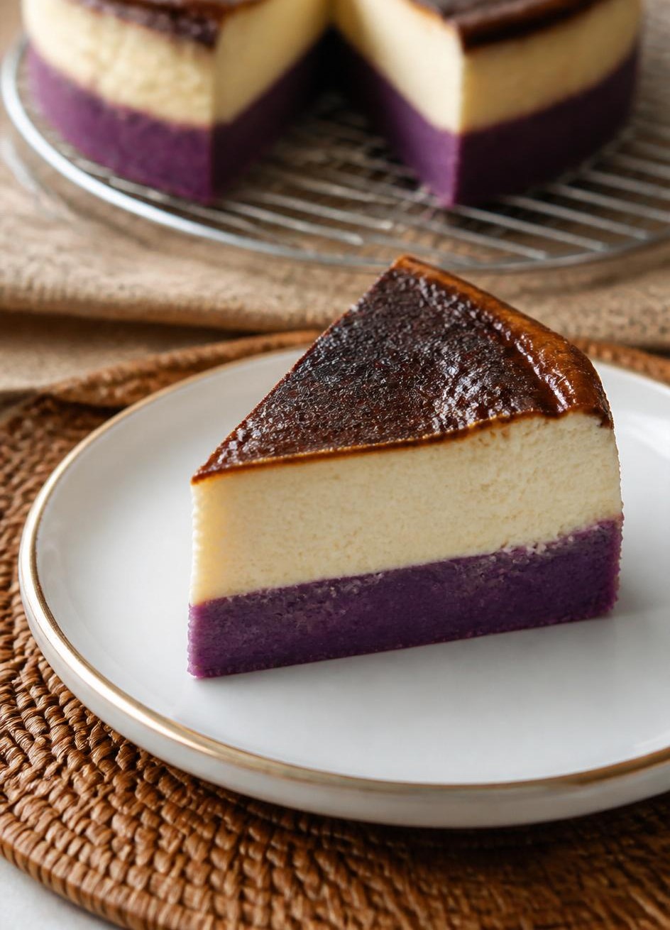 Slice Ubi Ungu Burnt Cheesecake